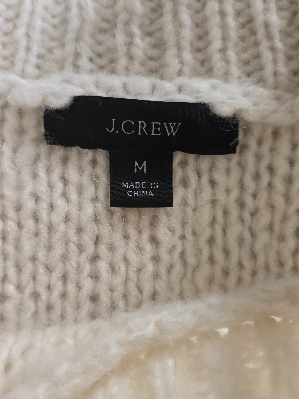 Cable Knit Crewneck Sweater with Floral Bobble Accents - Cream